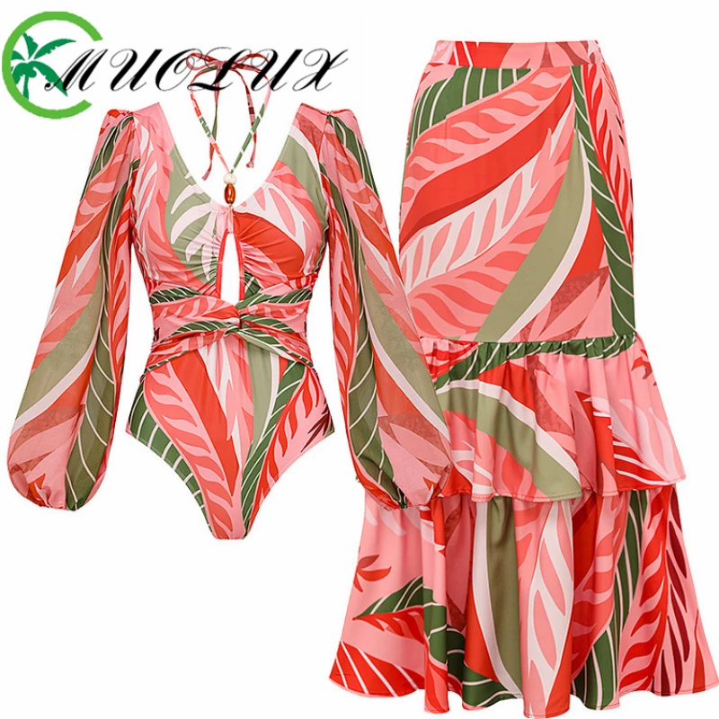 MUOLUX 2024 New Fashion Design One Piece Swimming Suit Sexy Women's Swimming Suit Two Piece Slim Fit Hot Spring Two Piece Set