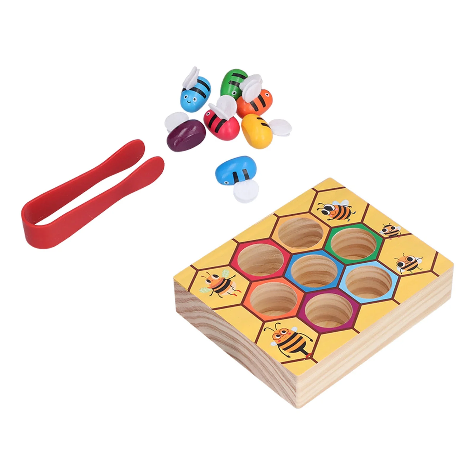 Clamp Bee Matching Game Toys Early Educational Learning Fine Motor Skill Toy for ChildrenClamp Bees