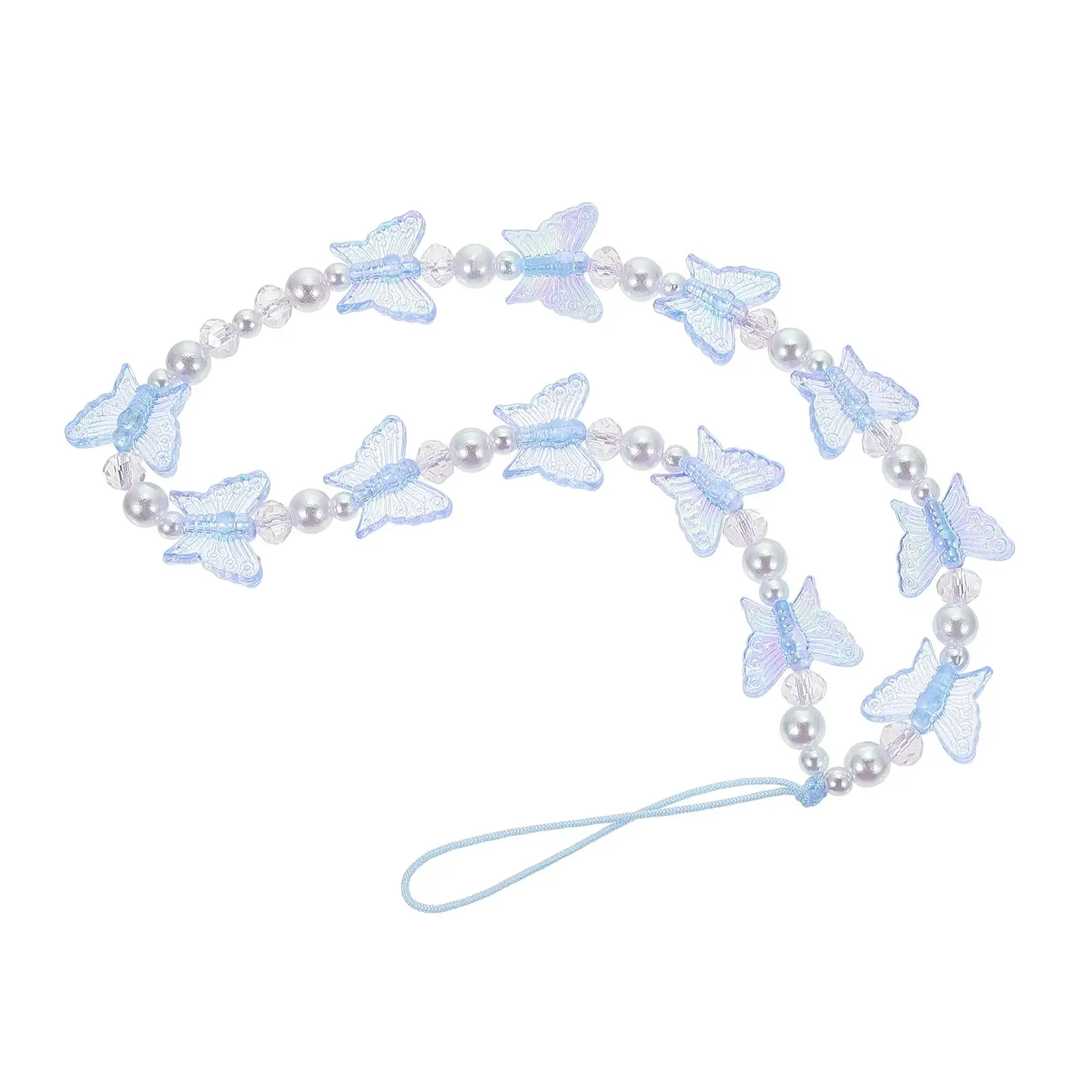 

Crystal Butterfly Phone Chain Charm lost Lanyard Decorative Girl Gadgets Safe Carry Durability Lightweight