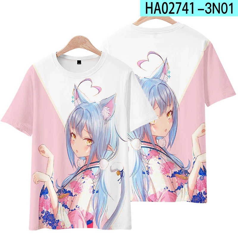 Vtuber Yukihana Lamy Anime Short Sleeve T-Shirt Casual Sweatshirt Adult COS Full Color Plus Size Fashion Clothes