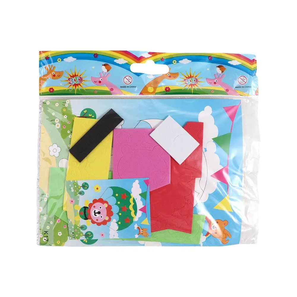 10PCS Craft Gift Cartoon Animal DIY EVA Foam Sticker Handmade EVA Foam 3D Puzzle DIY Gift