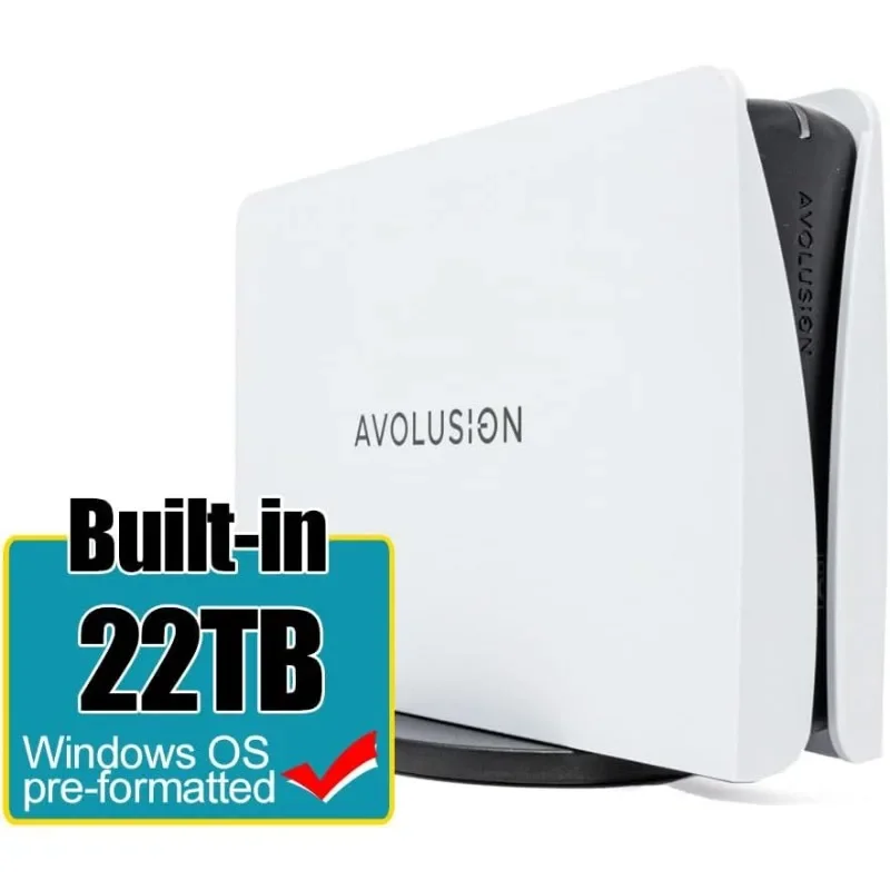 5Y Series 22TB USB 3.0 External Hard Drive for WindowsOS Desktop PC/Laptop (White)