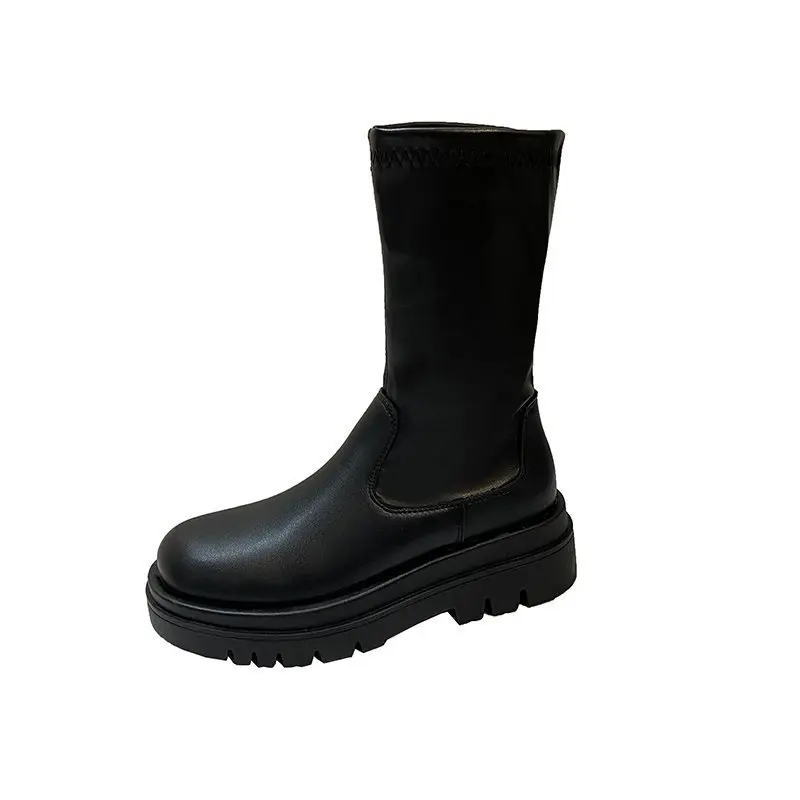 Botas Hasta El Muslo Para Mujer, Elegantes, Góticas Y Sexys, Plataforma Gruesa, Tacón Alto, Negras, Para Otoño._voghion.com