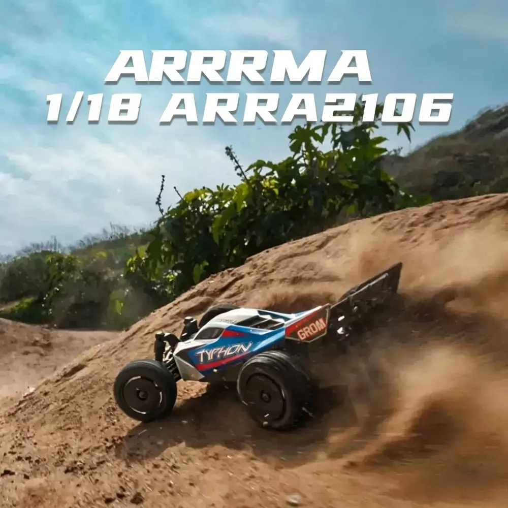

Радиоуправляемая модель внедорожника ARRMA 1/18 ARA2106 2S Brushed Typhon Grom RTR, электрический полноприводный автомобиль на пульте управления, игрушка