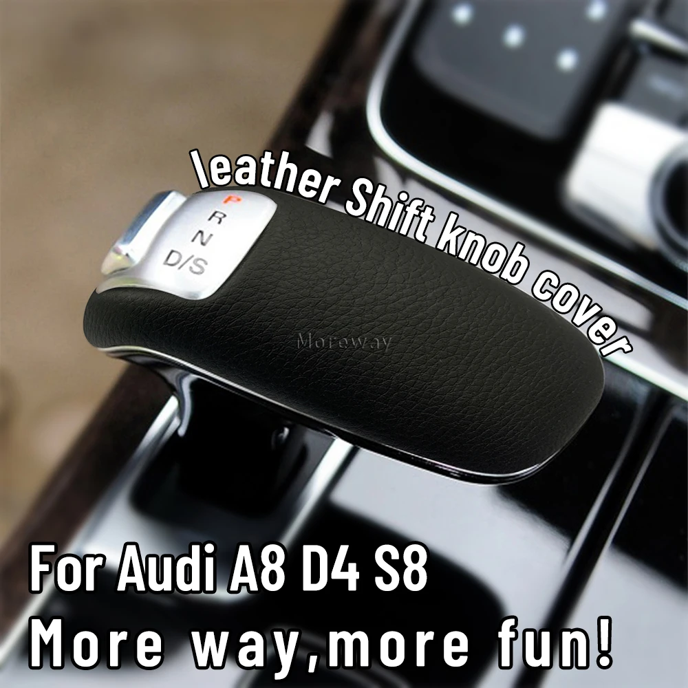 

LHD Leather Shift Knob Cover Gear Stick Shifter Cap for Audi A8 D4 4H S8 2012 2013 2014 2015 2016 2017 Car Accessories