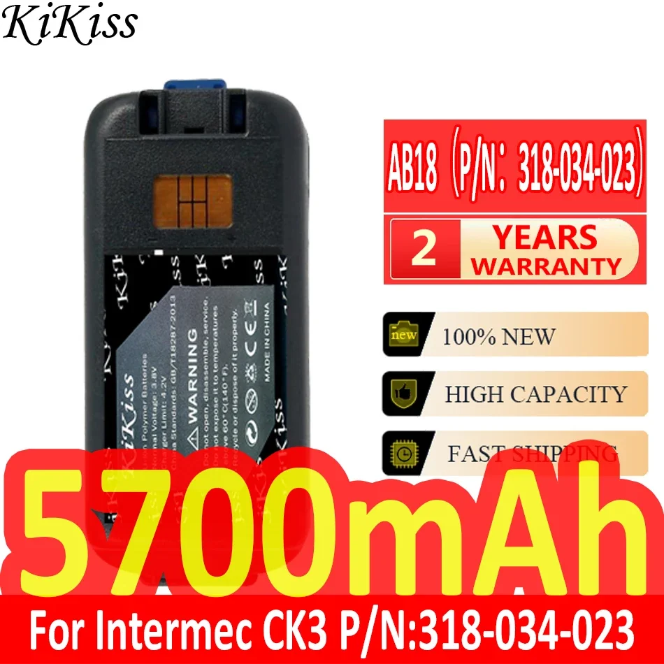 

Мощный аккумулятор KiKiss емкостью 5700 мАч AB18 (P N 318-034-023) для Intermec CK3 CK3X CK3A1 CK3C1 CK3R PN 318-034-023 Bateria