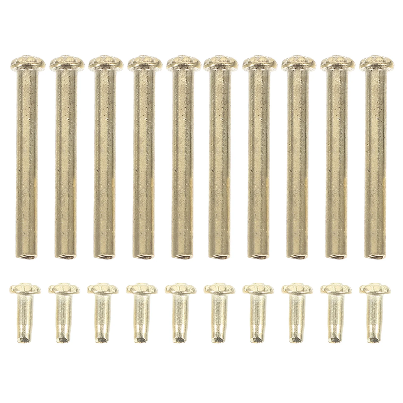 10 Sets Rivets Fan Nail Hand Repairing Kit Bamboo Paper Shaft Crank Replacement Fasteners Handheld Golden Miss