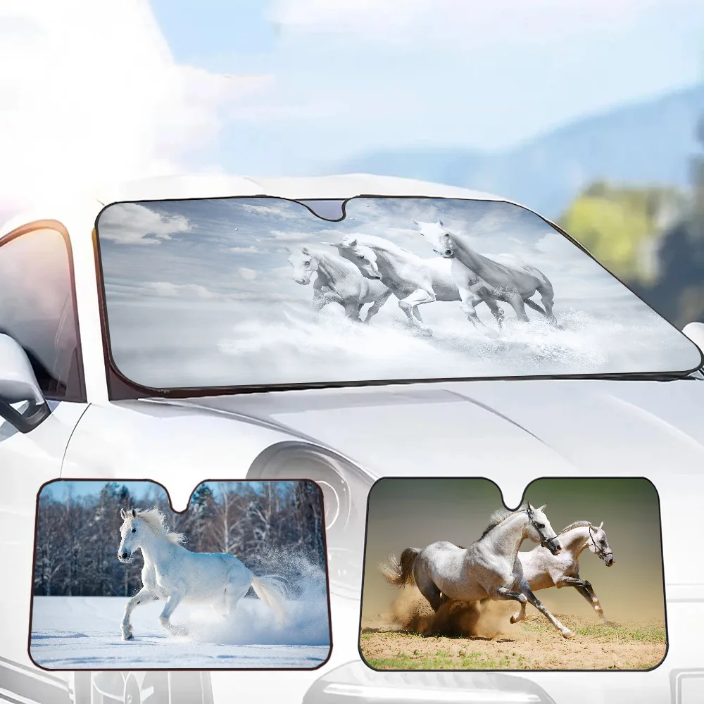 Happy Horse Car Windshield Sunshade Cover Foldable Automotive Sun Shade Visor Window Uv Reflector Cars Keep Car Cool