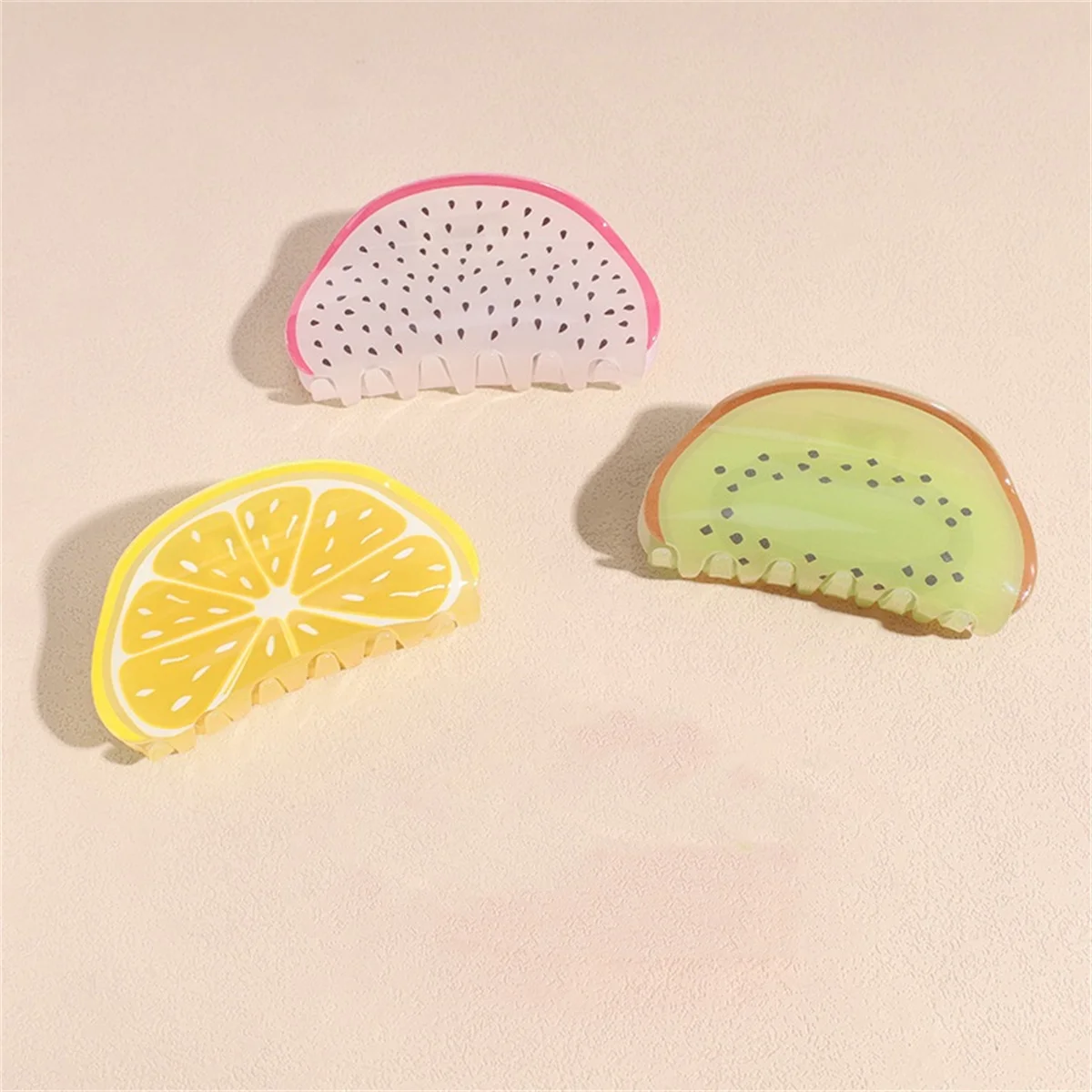 Ponytail Holder Lemon Hair Crab Clip Kiwifruit Women Shark Clip Fruits Hair Claw Watermelon Korean Hair Clips