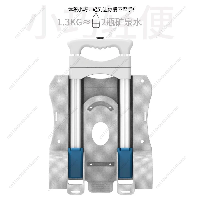 Foldable Labor-saving Hand Trolley, Portable Inclined Pull Cart for Student Luggage and Daily Travel