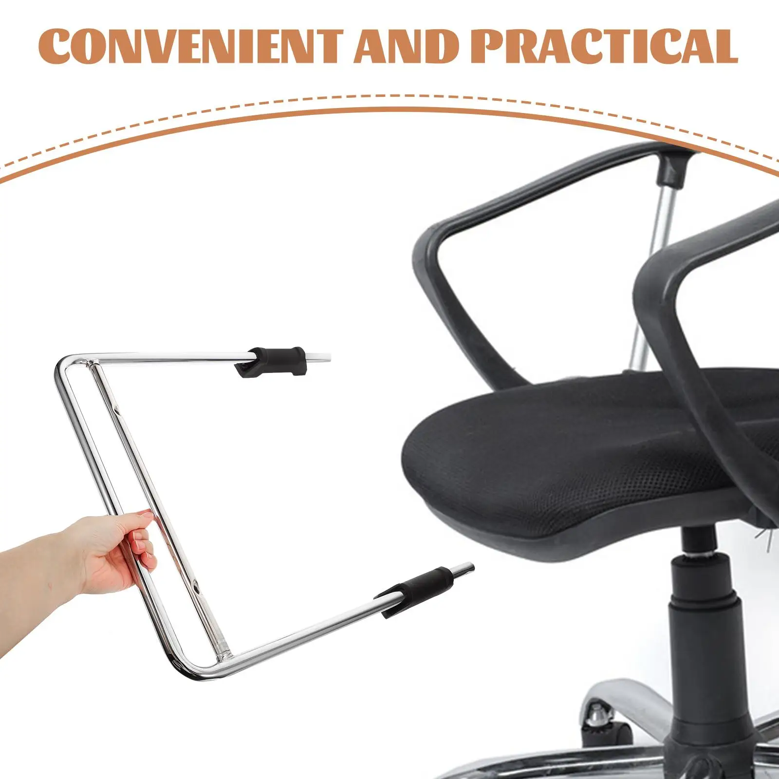 Office Chair Footrest Durable Steel Furniture Parts Adjustable Replacement Bracket For With Retractable Pedal Rest Attachment image 3