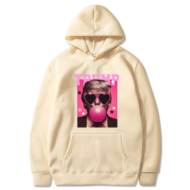 Pink Sun Glasses Trump Bubble Gum Sweatshirt Interesting USA Presidential Costumes For Men Women Hoodie