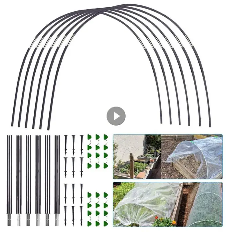 Horticultural Protection Bracket Durable Anti Frost Protective Bracket 1set Net Arch Set Flowers And Plants Fiber Rod