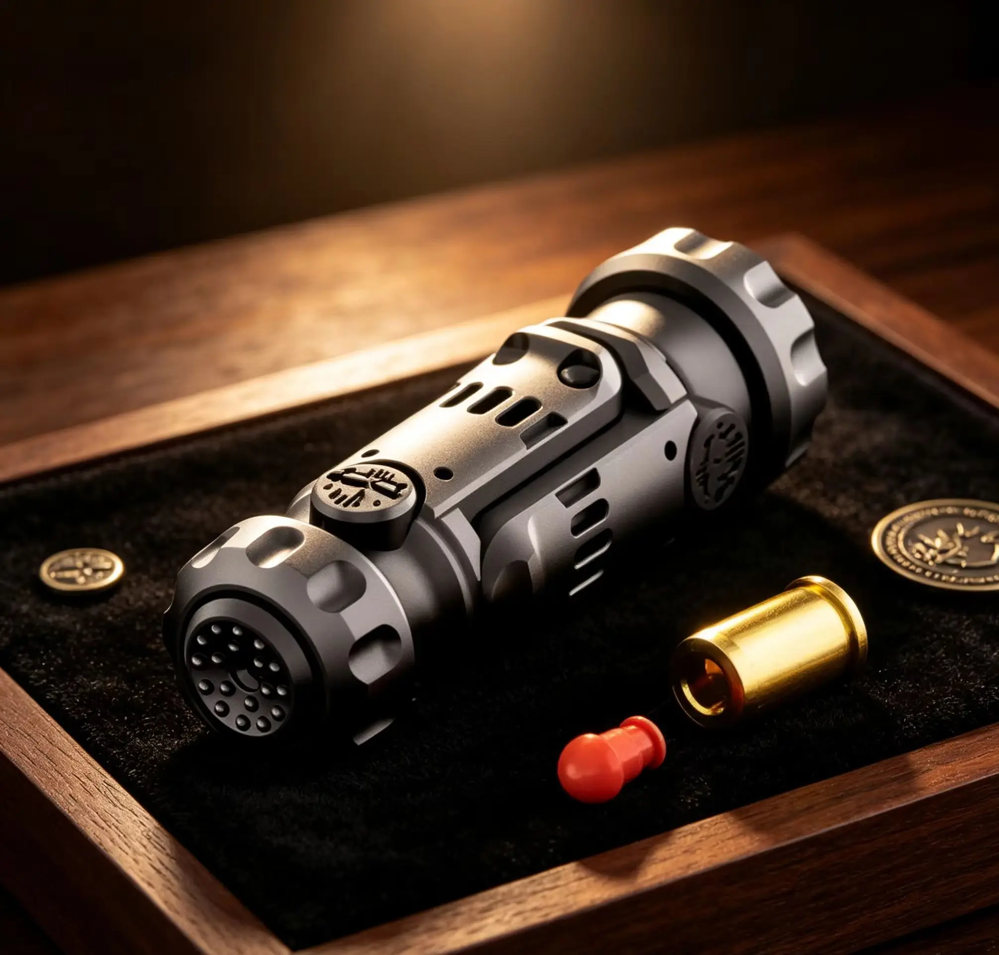 EDC Alloy Finger Spinner Ratchet Toy Shell Ejection Launchable Model Multi-function Stress Relief Fidget Toy for Men