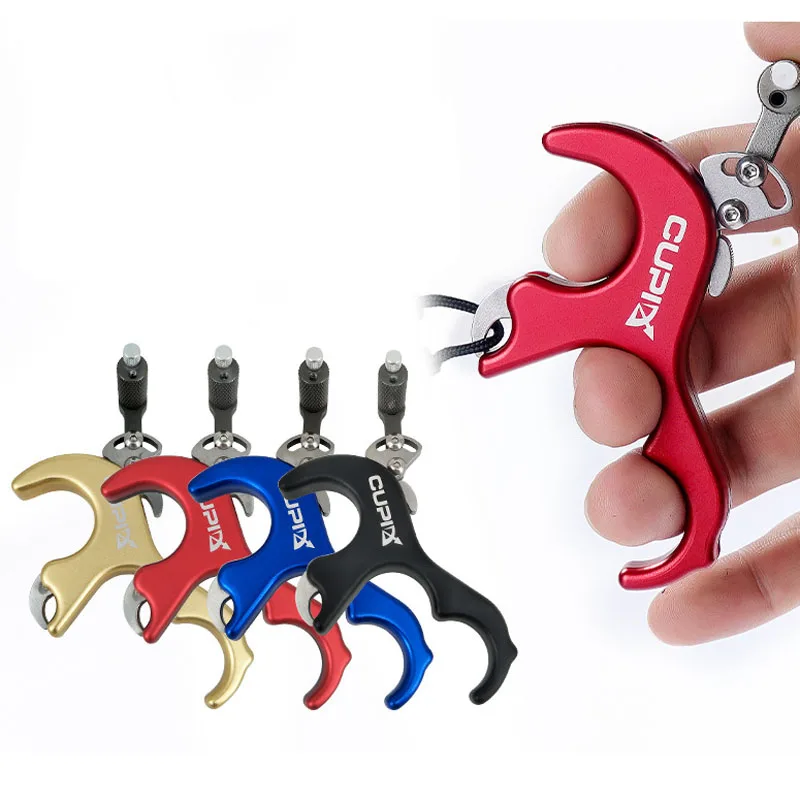 5 Colors Archery Release Aid 3 Finger Aluminum Alloy CNC Machining Archery Caliper Release For Target Compound Bow