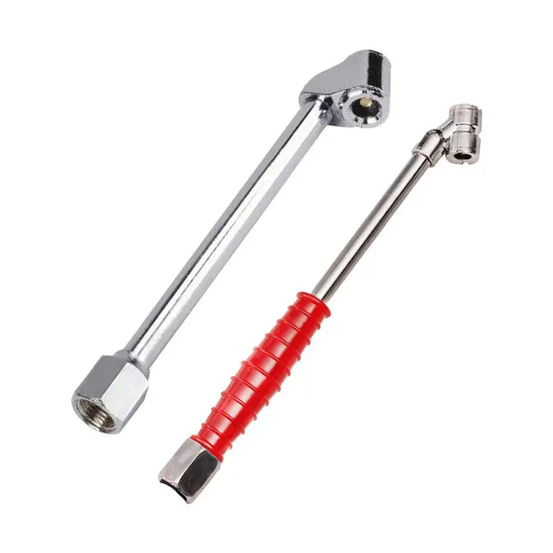 تشاك تضخيم الهواء من الفولاذ المقاوم للصدأ ، رأس ثنائي للإناث ، ضاغط تضخم القدم للإطارات للسيارة والدراجات الهوائية ، من نوع NPT