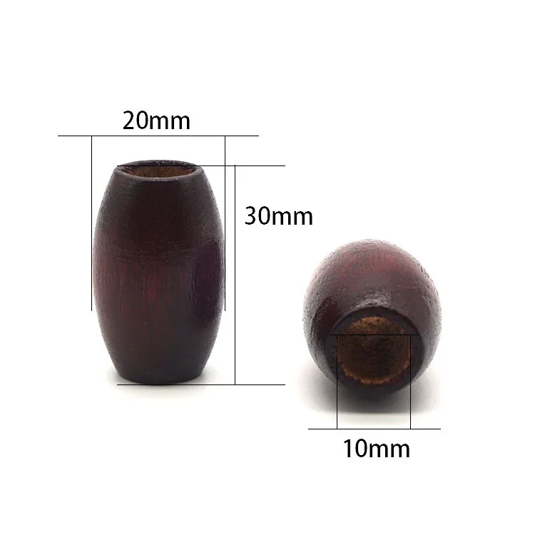 10Pcs/Pack 20*30mm Jujube Red Oval Large-hole Wooden Beads Rice Beads DIY Children\'s Toy Materials Jewelry Accessories