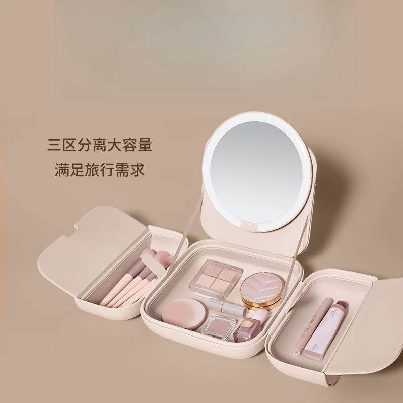 

Portable portable cosmetic bag dressing mirror