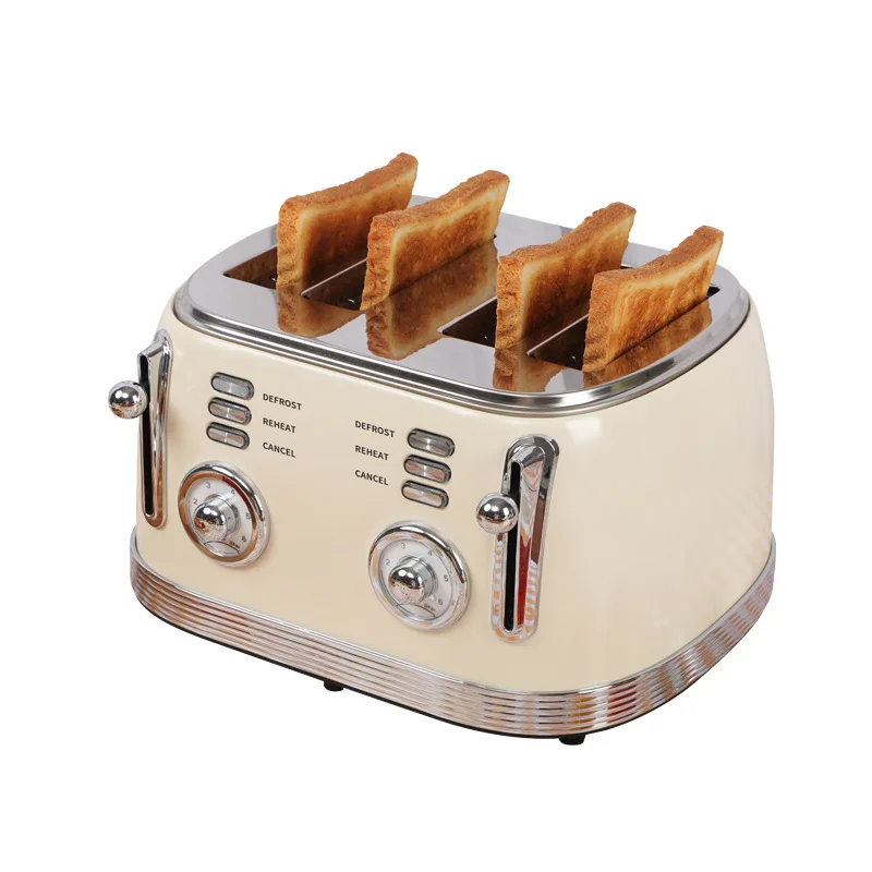 Retro four-piece toaster, multi-function home breakfast machine, toaster toaster driver wholesale