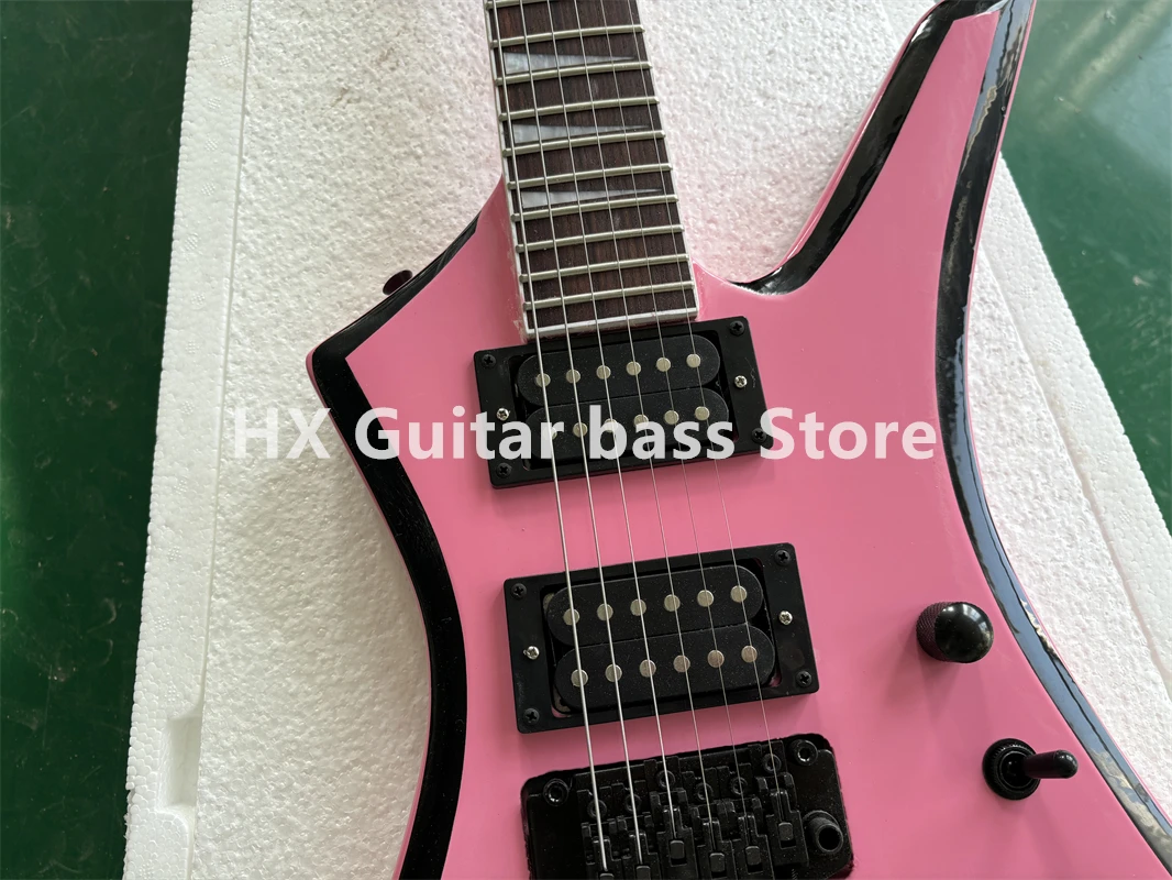 free shipping China guitar factory custom KE2 Kelly pink electric guitar Black hardware