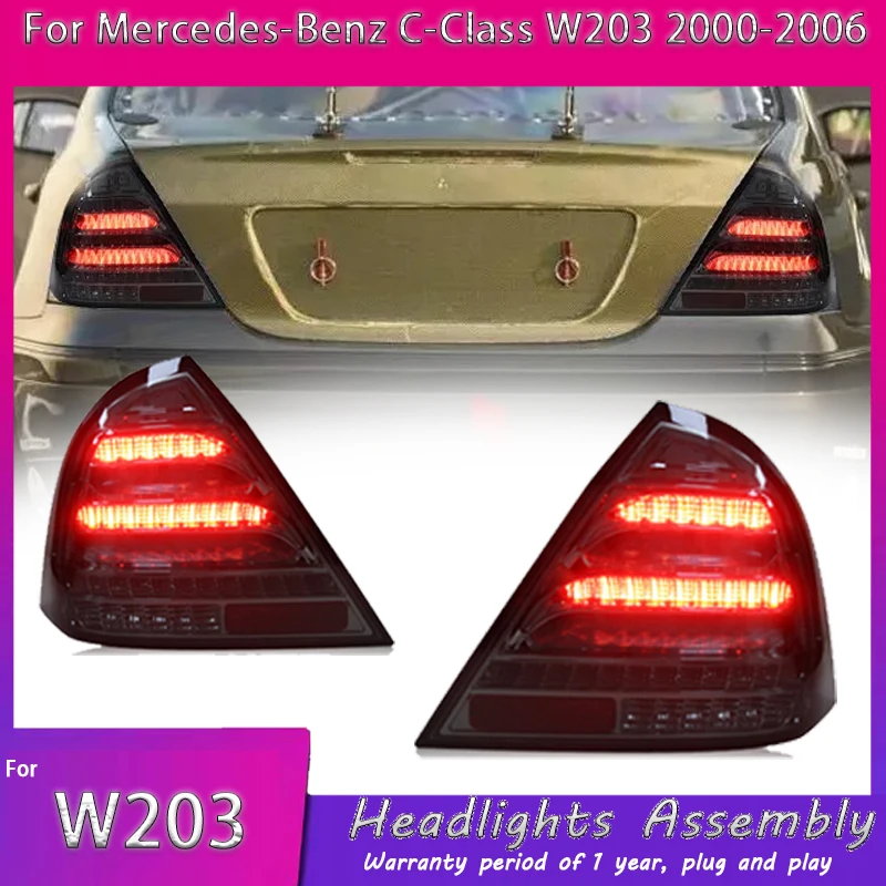 

Автомобильные светодиодные задние фонари для Mercedes-Benz C-Class W203 C200 C230 2000-2006, полностью светодиодный динамический указатель поворота, задний фонарь в сборе