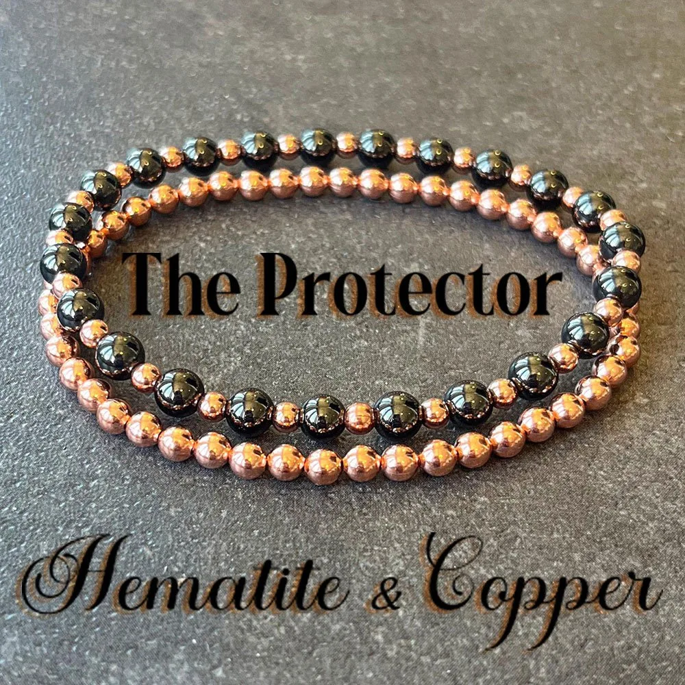 Protector Hematite Beaded Bracelet, Boho Style, Unisex for Daily Casual Wear, Perfect Gift for Holidays & Anniversaries