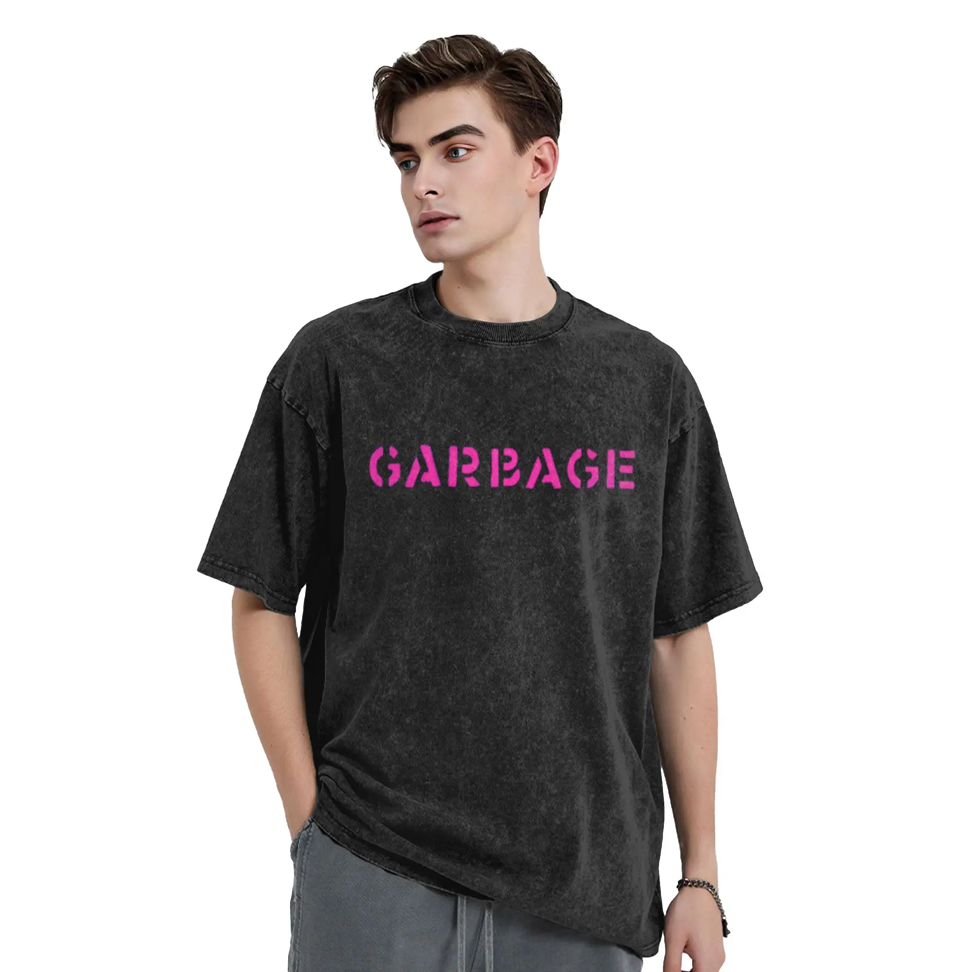 GARBAGE Logo Art Unique Stylish A T-Shirt Oversized Short Sleeve Men's Women's Cotton Tees Tops