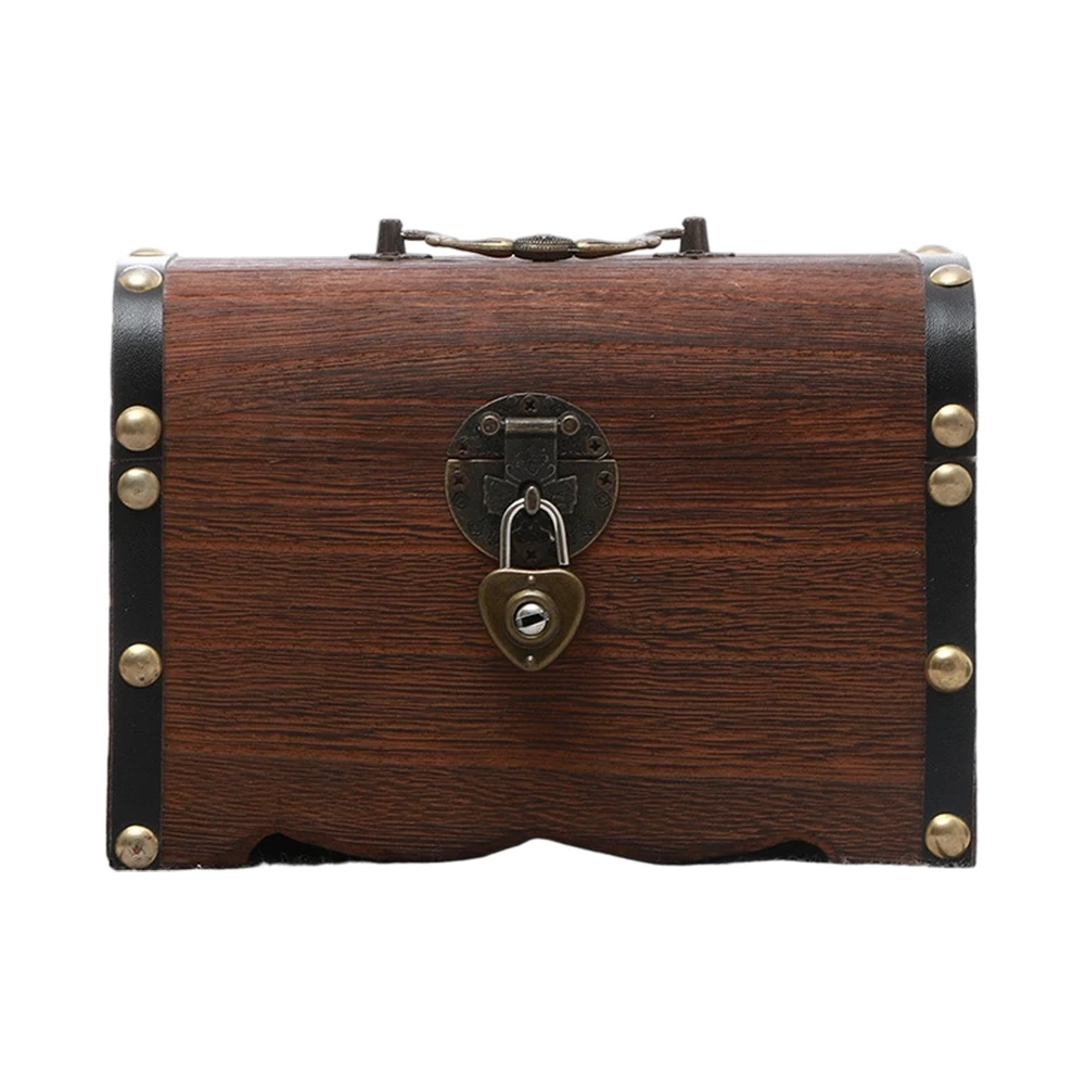 Vintage Treasure Chest With Lock Treasures Collection Storage Box Piggy Bank Organizer Saving Box Case Home Decoration