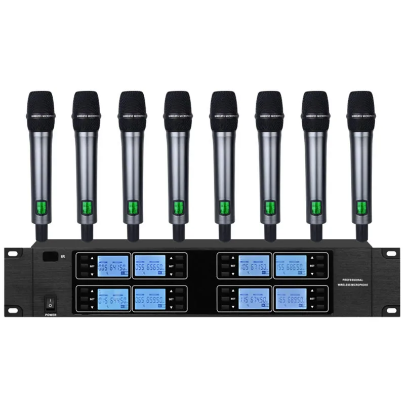 EM8000 G4-E845 Digital Wireless Microphone System 8 Handheld Conference Gooseneck HeadWorn Dynamic Lavalier Karaoke Set