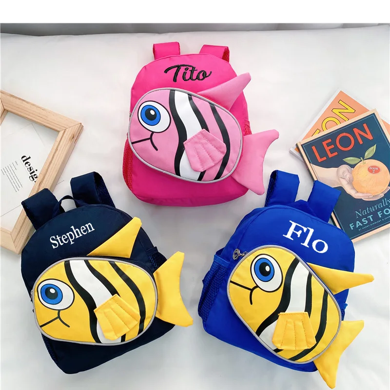 Zaino Anti-perdita personalizzato per bambini, zaino per bambini carino Anime Clownfish, zaino leggero per l'asilo