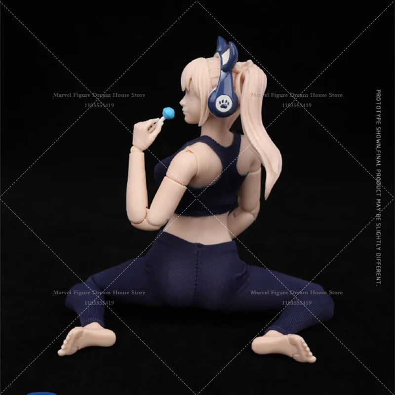 CRAZY FIGURE LT004 1/12 Scale Fashion Model Female Joint Body Flexible Posture Blue Sweatpants Fit 6-inch Action Figure For Gift