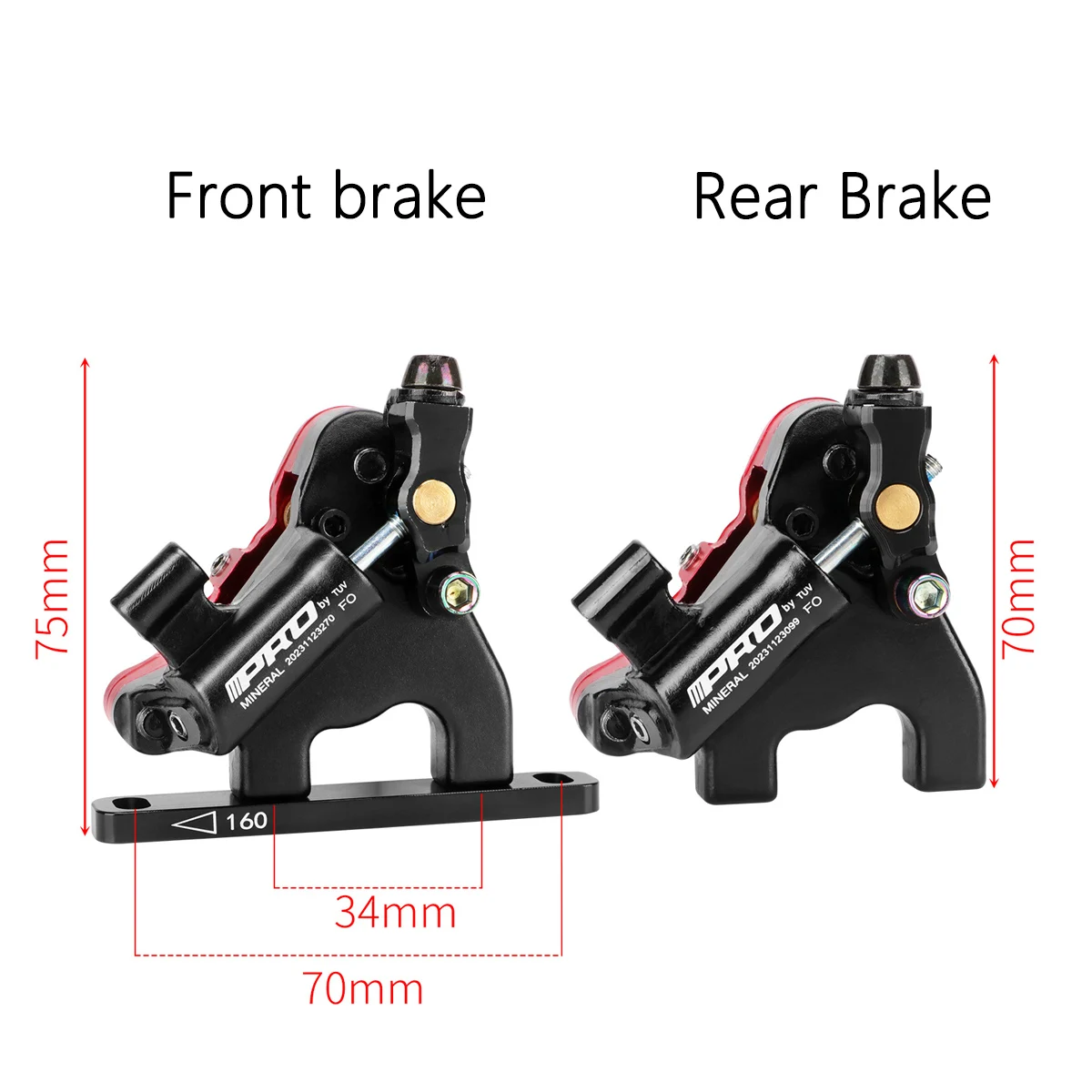 Road bicycle cable pull hydraulic caliper hand variable oil disc flat-mounted hydraulic brake disc oil brake 160mm six nail disc