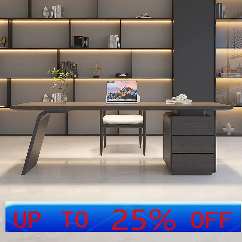 

LH minimalist desk light luxury modern solid wood study home living room computer desk