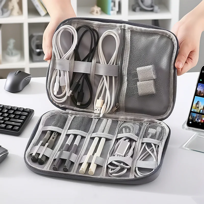 Electronics Organizer Bag Waterproof Carrying Pouch Travel Bag Universal Cable Organizer Electronics Storage Bag Accessories