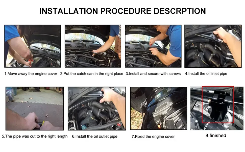 Untuk BMW N54 335 Universal Mobil Mesin Reservior Minyak Tangki Penangkap Minyak Paduan Aluminium Dipoles Tinggi Cocok Hitam OCC-1005-BK