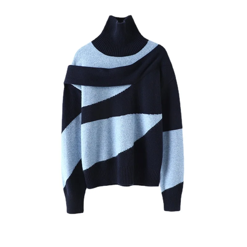 Design Luxurious Cashmere Sweater Women Design Turtleneck  Pullover  Korean Fashion  Winter Clothes Women  Long Sleeve Top