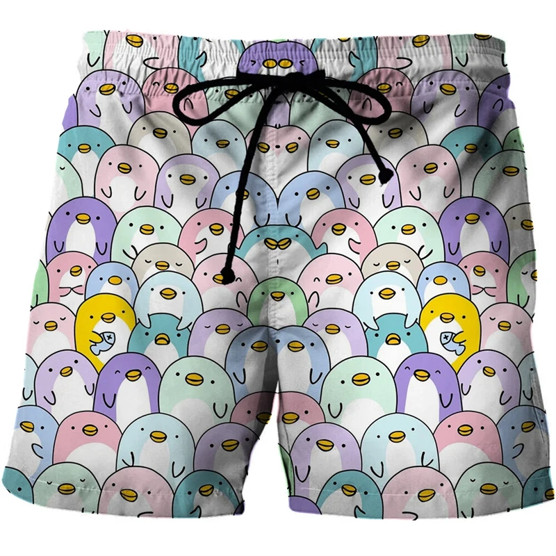 Shorts de bain à séchage rapide pour hommes, pantalons de plage décontractés, motif de chats mignons, impression 3D, vêtements tendance, été