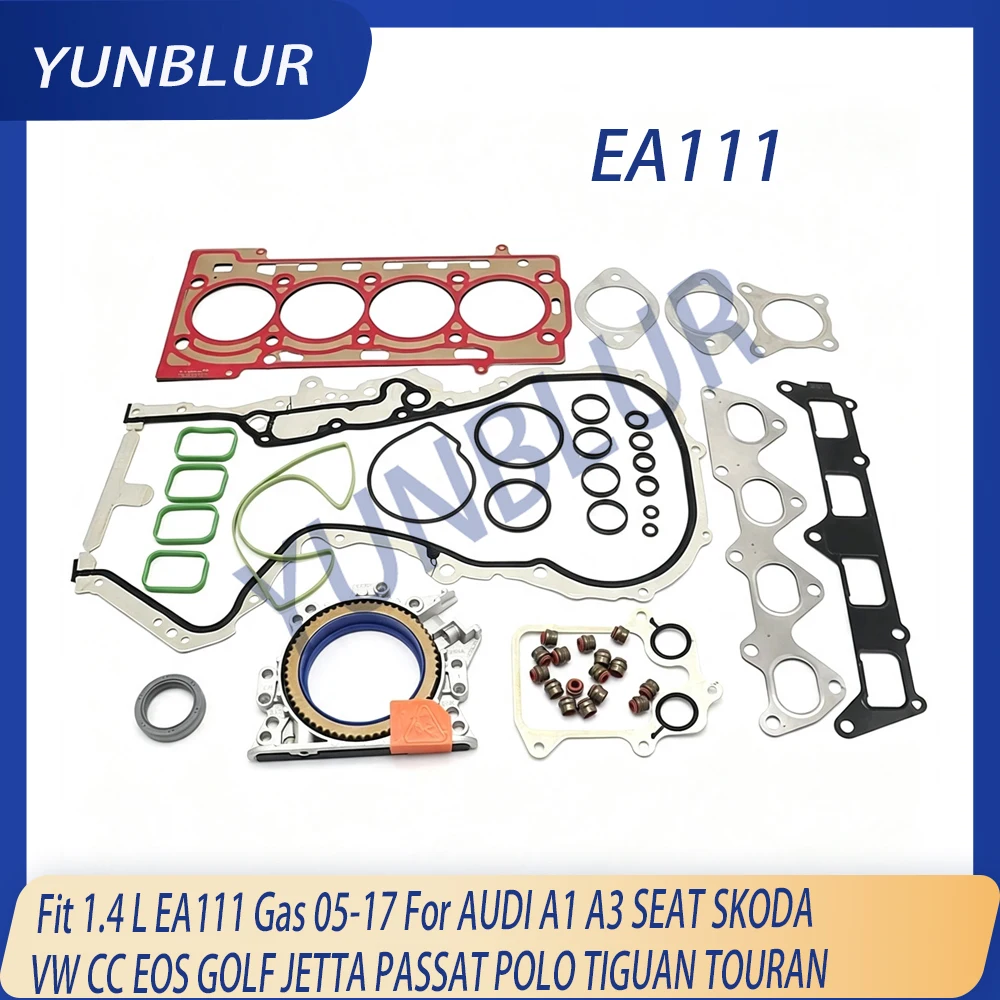 EA111 Engine Parts Full Gasket Set Fit 1.4 L Gas 05-17 CAXA For AUDI A1 A3 SEAT SKODA VW CC EOS GOLF JETTA PASSAT POLO TIGUAN