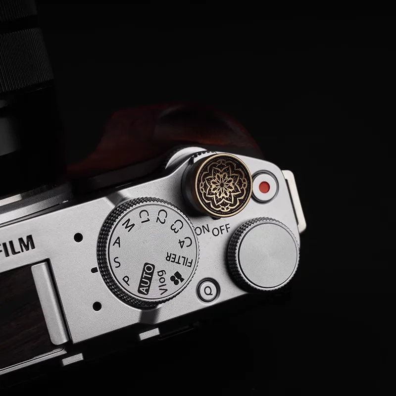 Exquisitely carved brass shutter screw for canon nikon Fujifilm x100v sony leica Q3 mirrorless hread button Camera accessories