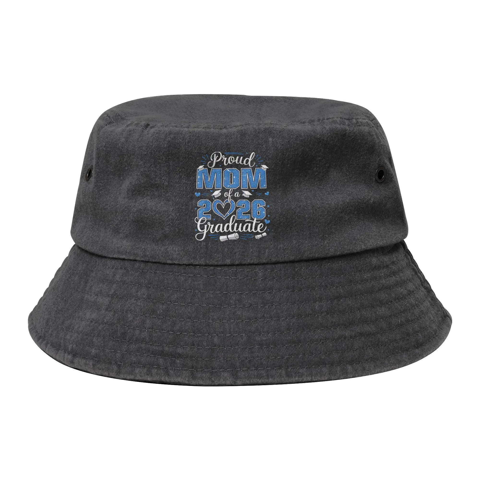 Casquette Bob Unisexe en Jean Vieilli pour Sport et Extérieur, Modèle « Fier Papa de la Promotion 2026 », Style Panama pour la Pêche