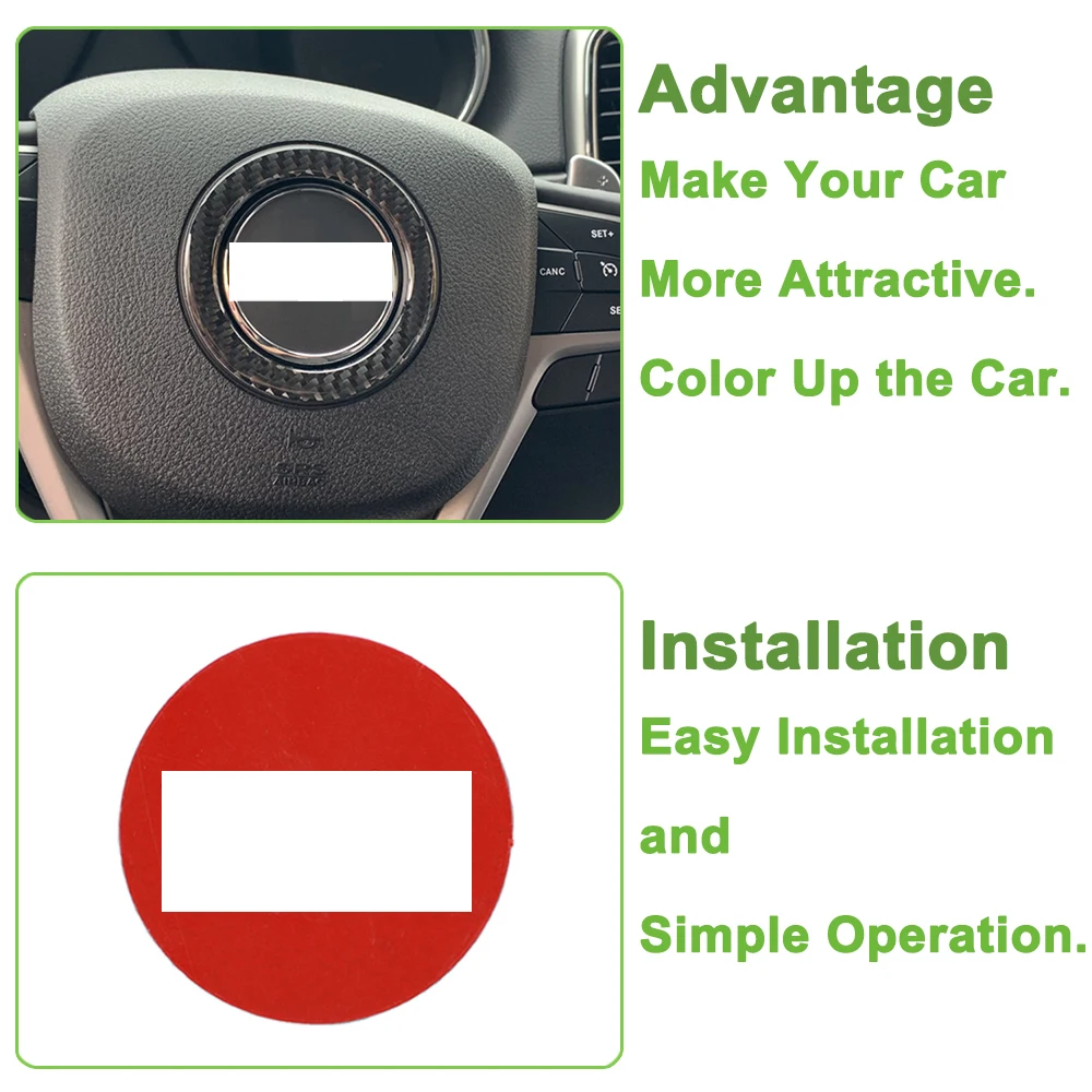 Car Steering Wheel Center Decoration Cover Trim Protector for Jeep Grand Cherokee 2011+ 2014-2023 2024 2025 Interior Accessories
