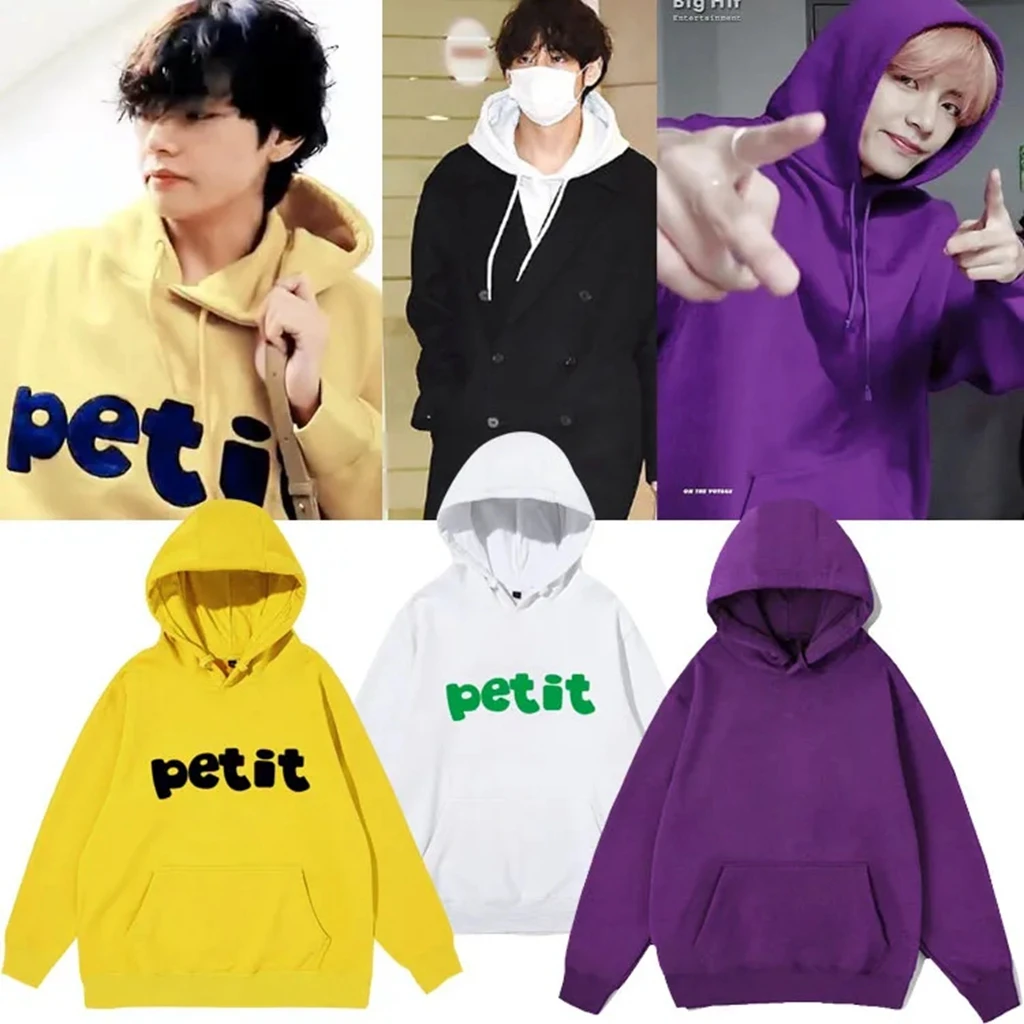 kpop ins all we need is PETIT Print pullover Hoodie women Men Autumn Sweatshirt pullover Hoody Kpop 1pcs Clothes For Youth Fans