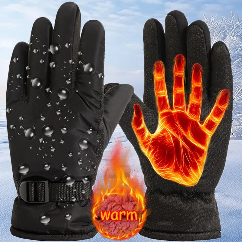 Gants de sport thermiques imperméables unisexes, mitaines chaudes, cyclisme, ski, randonnée, moto, extérieur, hiver