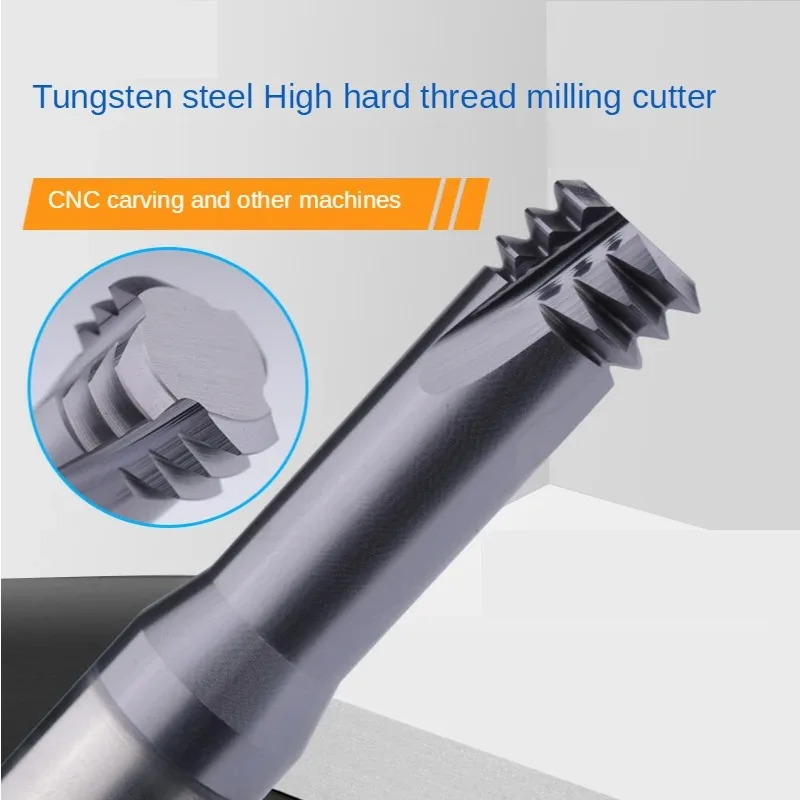 M0.9 M1 M1.2 M1.4 M1.6 M2 M2.5 Micro-diameter Tct Milling Cutter Cnc Router Bits Tungsten Steel Thread Milling Cutter