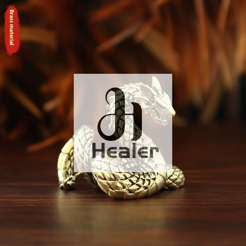 1PC Dragon Statue Ornament Moveable Body Joints Antique Brass Lucky Dragon Desktop Office Ornament Crafts Home Decoration Gifts