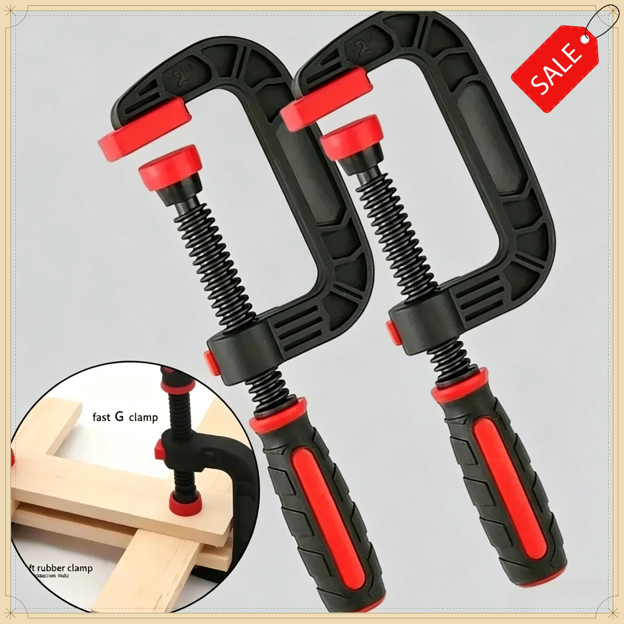 2Pcs 2in Nylon Spring Jaw Clamps Heavy Duty Strong Clamping Force Woodworking Hand Tools