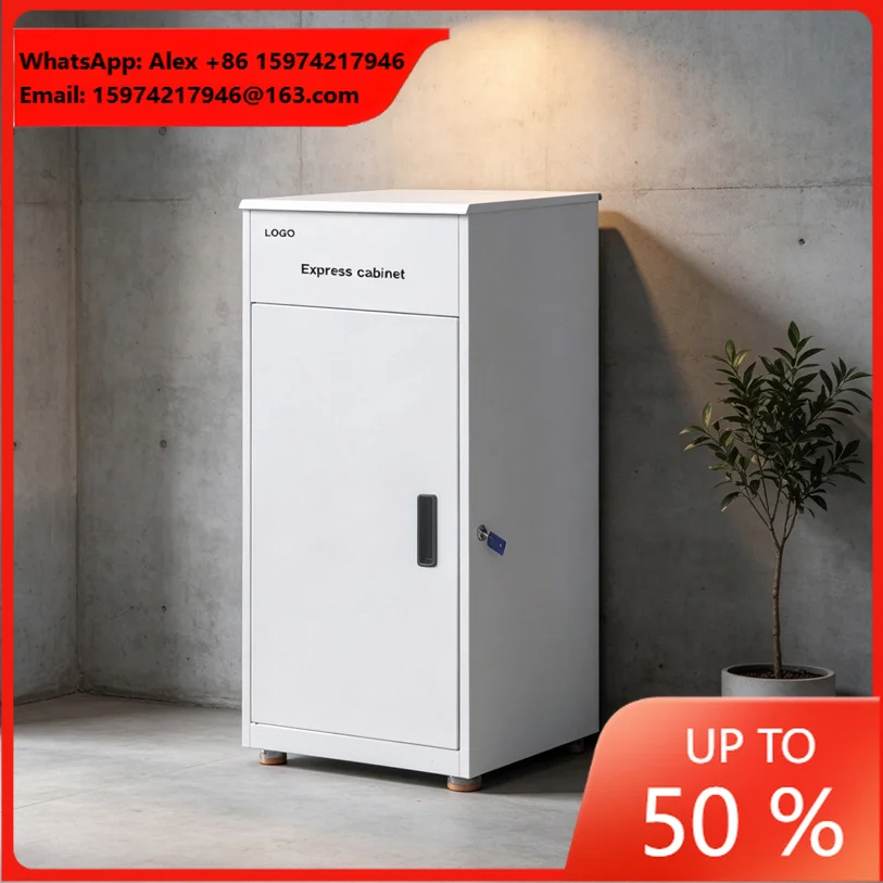 Waterproof Outdoor Parcel Drop Box Large Capacity Galvanized Steel Lockable Mail Post Package Storage Cabinet White Home Office