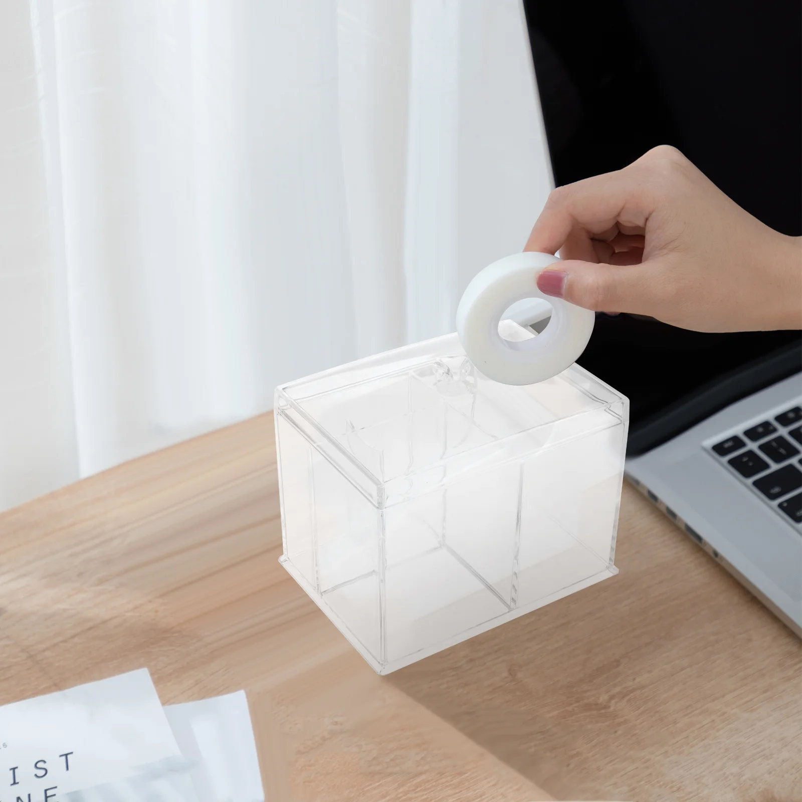 

1Pcs Acrylic Storage Organizer Durable Desktop Makeup Holder with Multi-Grid Compartments for Lipstick Skincare