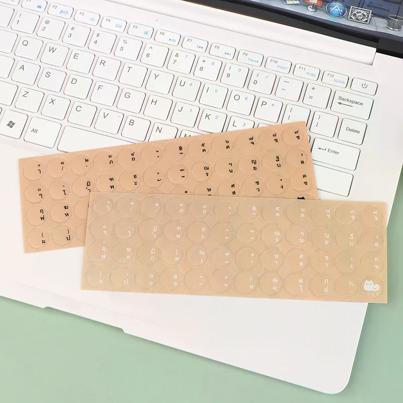 

Round Transparent Sticker PC Desktop Keyboard Matte Sticker Thai Full Keyboard Waterproof Keyboard Protector Stickers