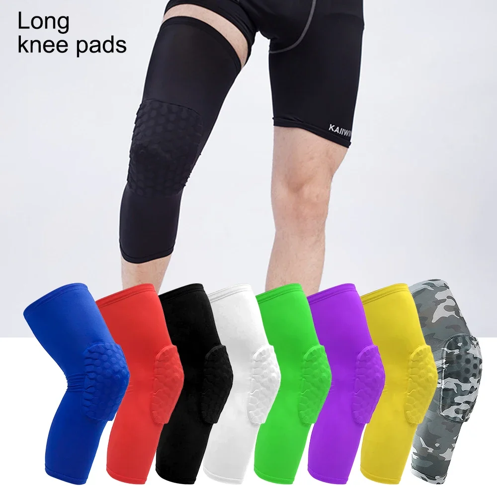 BraceTop 1 PC Honeycomb Knee Pads Strengthen Kneepad Crashproof Antislip Basketball Leg Knee Sleeve Protective Pad Support Guard